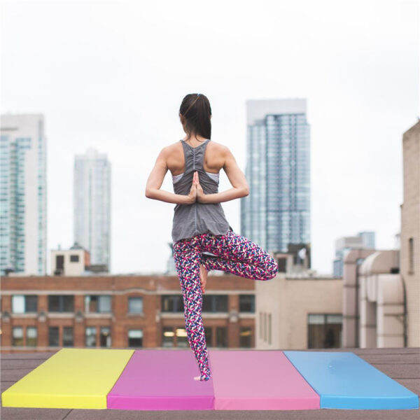 Saltea fitness groasa, dimensiune XXL, pentru antrenamente gimnastica, 240x120x5 cm, multicolor - imagine 10