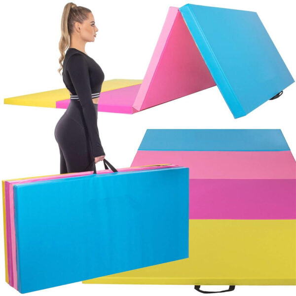 Saltea fitness groasa, dimensiune XXL, pentru antrenamente gimnastica, 240x120x5 cm, multicolor - imagine 11