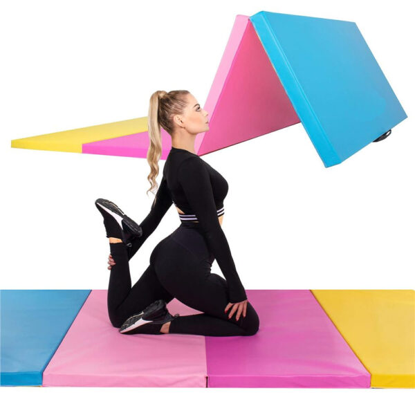 Saltea fitness groasa, dimensiune XXL, pentru antrenamente gimnastica, 240x120x5 cm, multicolor - imagine 12