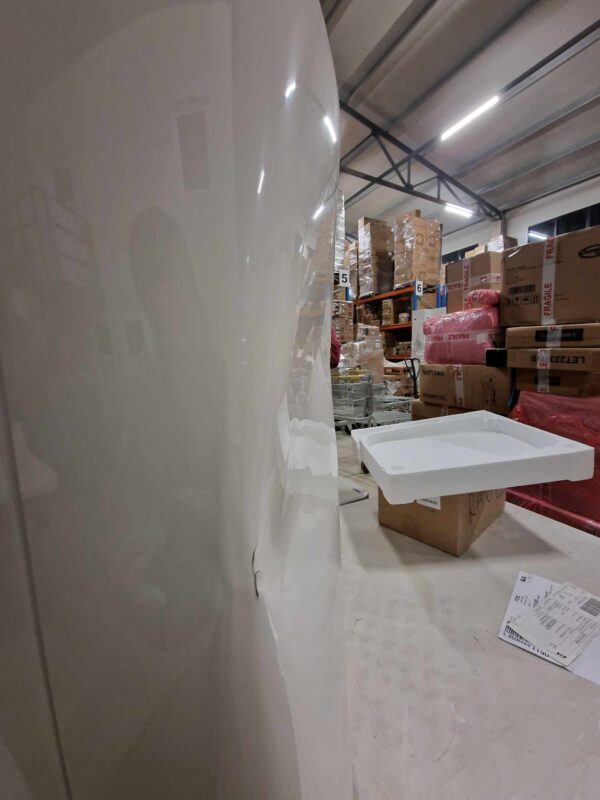 RESIGILAT: SONGMICS Cos de gunoi din otel cu pedala, galeata interioara plastic, capac inchidere lenta, 50L, 43x32x66cm, alb - imagine 2