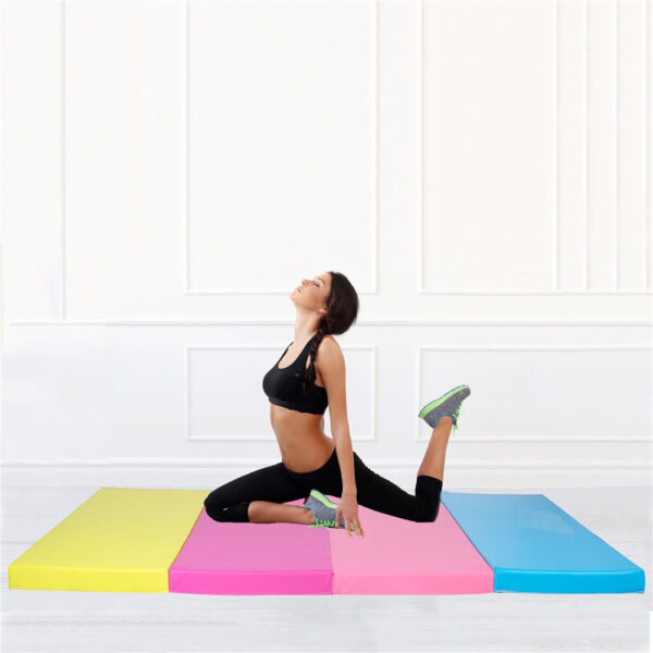 Saltea fitness groasa, dimensiune XXL, pentru antrenamente gimnastica, 240x120x5 cm, multicolor - imagine 9