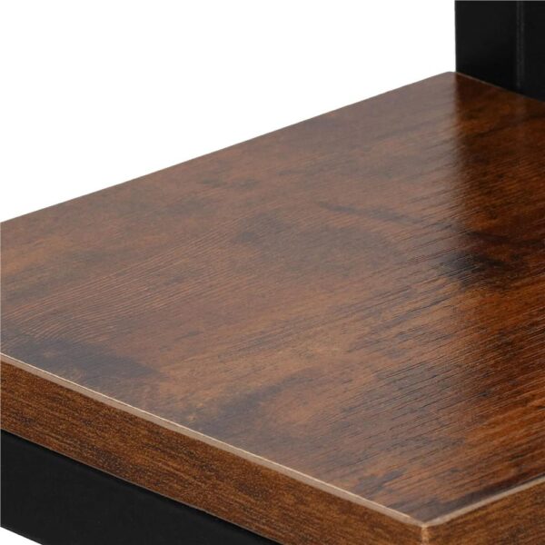 Stand pentru flori, cadru metalic, 4 etajere, 34x34x68 cm, maro inchis - imagine 11