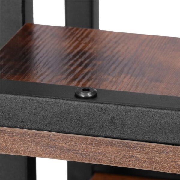 Stand pentru flori, cadru metalic, 4 etajere, 34x34x68 cm, maro inchis - imagine 13