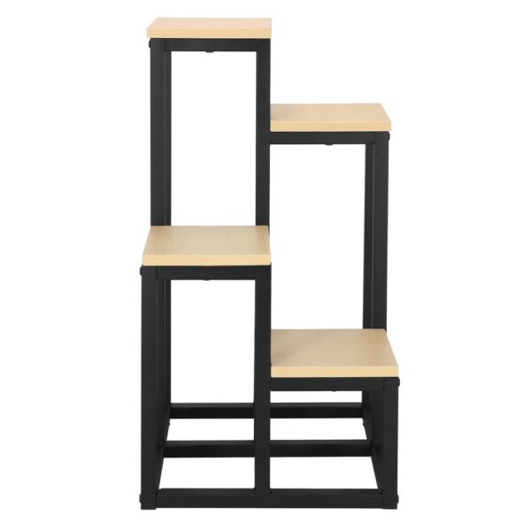 Stand pentru flori, cadru metalic, 4 etajere, 34x34x68 cm, bej - imagine 13
