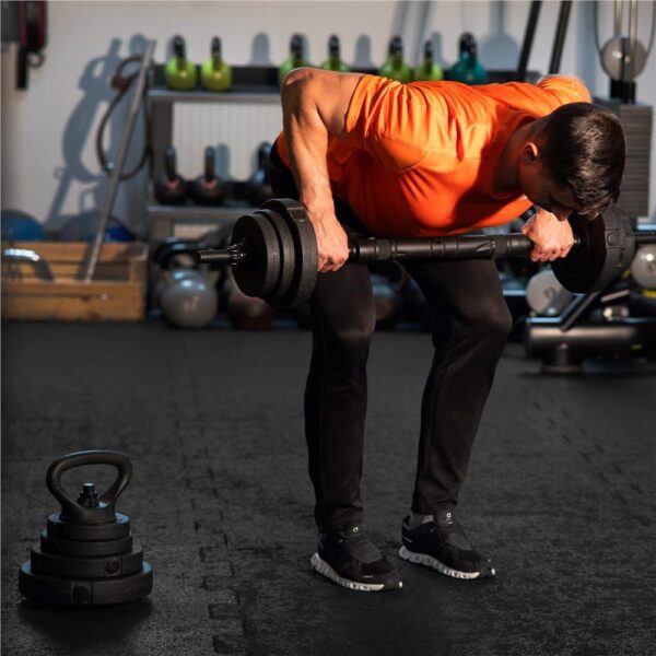 Set de greutati multifunctionale transformabil in gantere, kettlebell, haltera, total 19 kg - imagine 22
