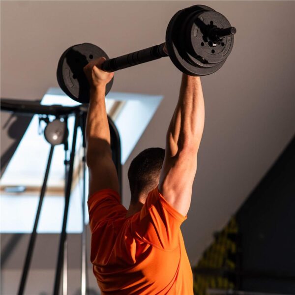 Set de greutati multifunctionale transformabil in gantere, kettlebell, haltera, total 19 kg - imagine 25