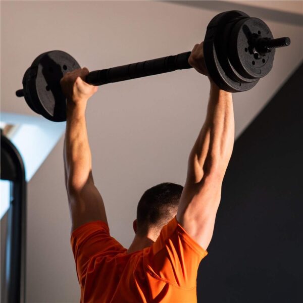 Set de greutati multifunctionale transformabil in gantere, kettlebell, haltera, total 19 kg - imagine 26