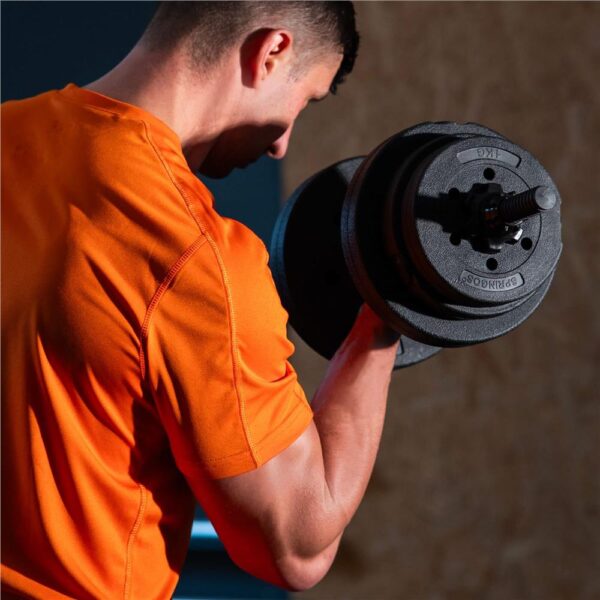 Set de greutati multifunctionale transformabil in gantere, kettlebell, haltera, total 19 kg - imagine 28