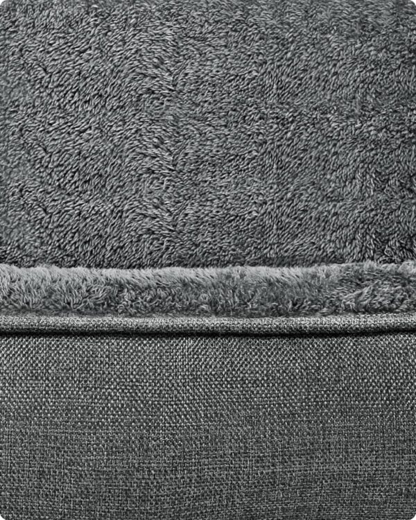 FEANDREA Pat pentru caini, cu margini groase ridicate, antiderapant, husa detasabila, marime M, 70x55x21 cm, gri - imagine 5