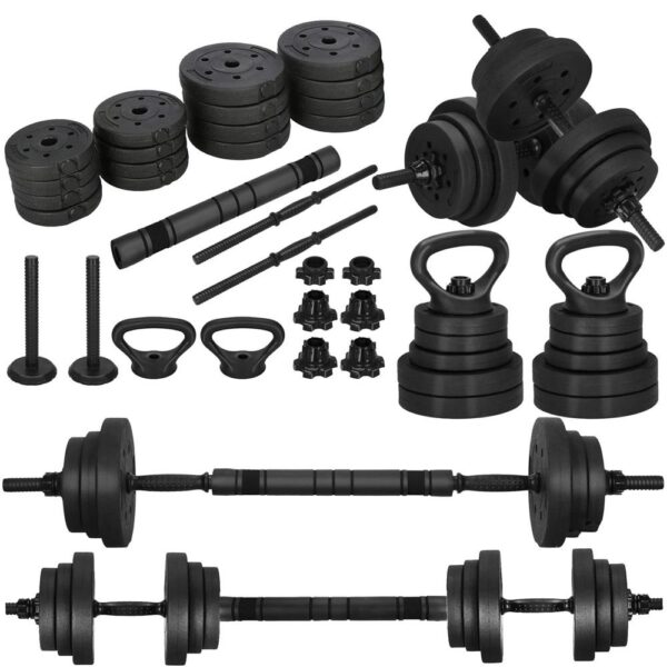 Set de greutati multifunctionale transformabil in gantere, kettlebell, haltera, total 19 kg - imagine 3