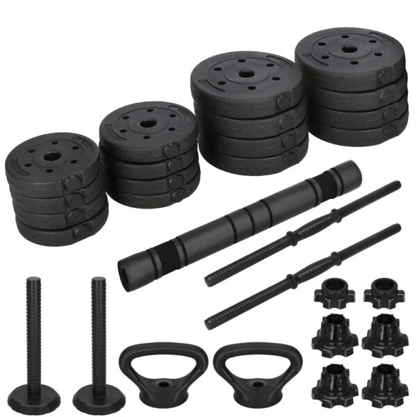 Set de greutati multifunctionale transformabil in gantere, kettlebell, haltera, total 19 kg - imagine 4