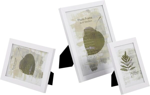 SONGMICS set rame foto 10 buc, 28x24 / 21x16 / 18x13 cm, alb, montaj perete sau birou, MDF si plastic - imagine 6