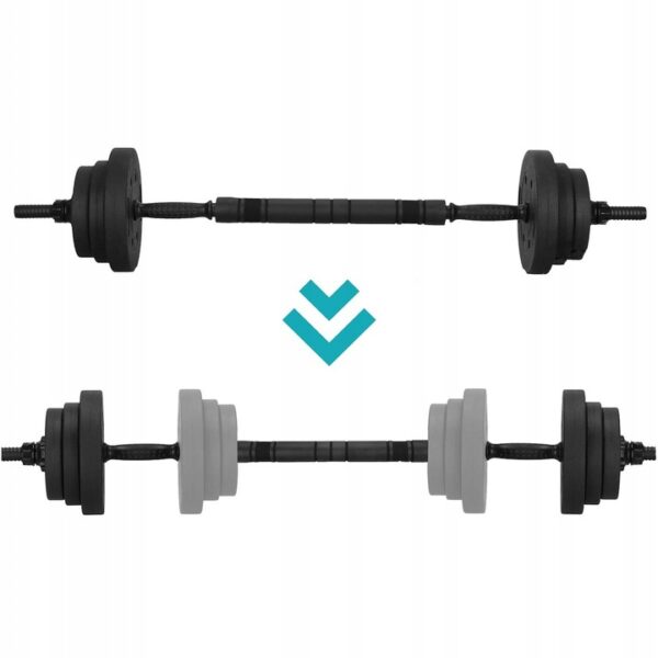 Set de greutati multifunctionale transformabil in gantere, kettlebell, haltera, total 40 kg - imagine 6