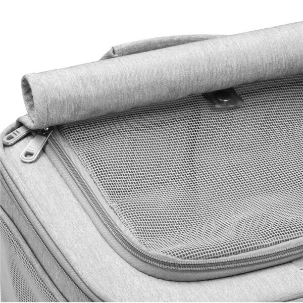 Carucior tip troller pentru transport animale, dublu cu 2 compartimente separate, maxim 22 kg, 55x34x26 cm, gri - imagine 10