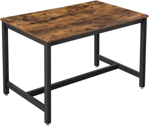 VASAGLE Masa de bucatarie pentru 4 persoane, cadru metalic, stil industrial, 120x75x75 cm, maro rustic - imagine 8