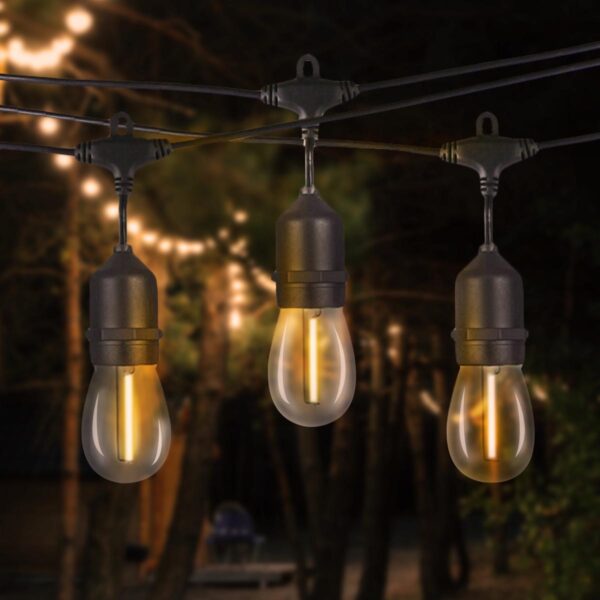 Ghirlanda luminoasa decorativa pentru exterior, alimentare la priza, 10 metri, 10 becuri LED cu iluminare calda 3000K, IP 44