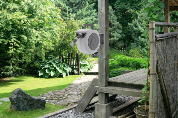 Tambur automat pentru furtun de gradina, 30m, montare pe perete, pivotant, retractabil - imagine 3