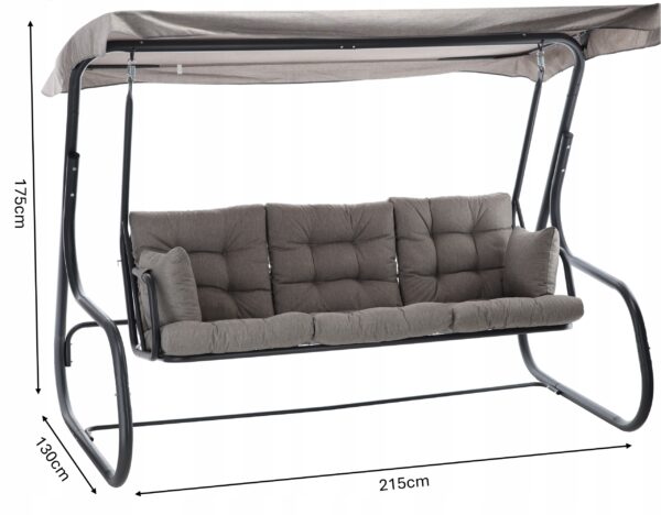 Balansoar leagan pat 3 persoane Sersimo Estrela, greutate maxima 300kg - imagine 10