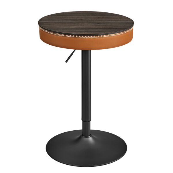 VASAGLE Masa de bar maro caramel, 59x59x(83-105) cm – inaltime reglabila, compartiment de depozitare - imagine 9