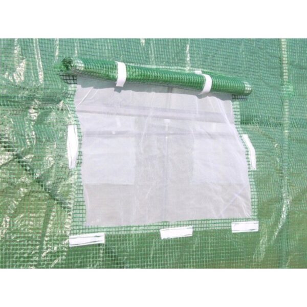 Sera de gradina, tip tunel cu cadru metalic, 300x600 cm, verde, 18 mp, usa cu cadru metalic - imagine 10