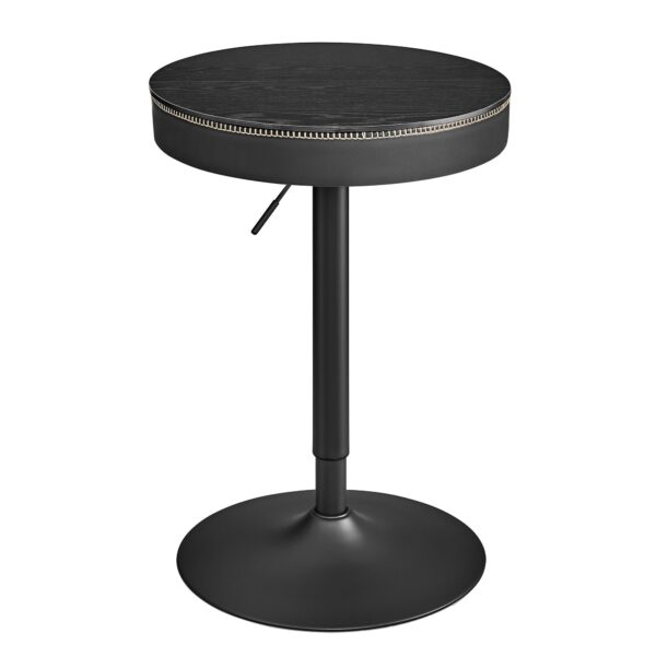 VASAGLE Masa de bar neagra, 59x59x(83-105) cm – inaltime reglabila, compartiment de depozitare - imagine 9