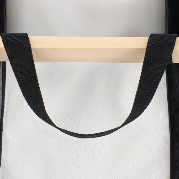 Cos de rufe cu 3 compartimente, cadru din lemn, 67x42x57 cm, 105 litri - imagine 12
