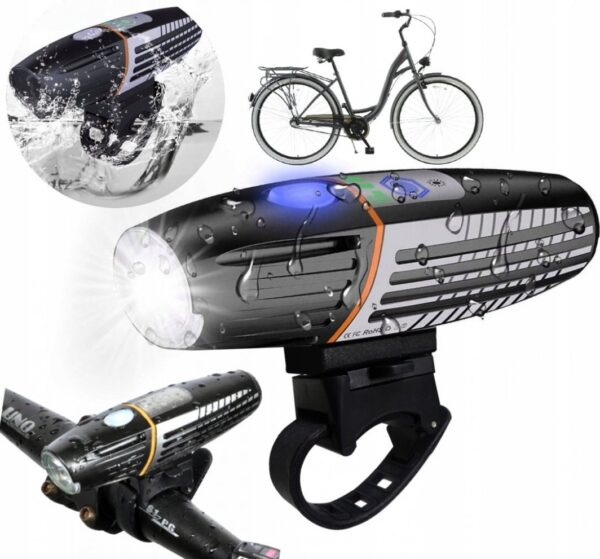 Lampa LED pentru bicicleta, reincarcabila USB, rezistenta la apa, 2200 mAh, autonomie pana la 15 ore - imagine 13