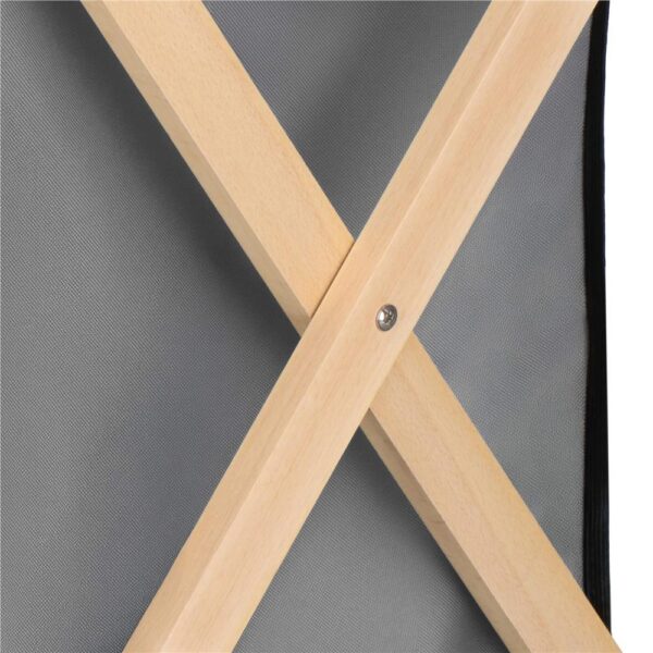 Cos de rufe cu 3 compartimente, cadru din lemn, 67x42x57 cm, 105 litri - imagine 10