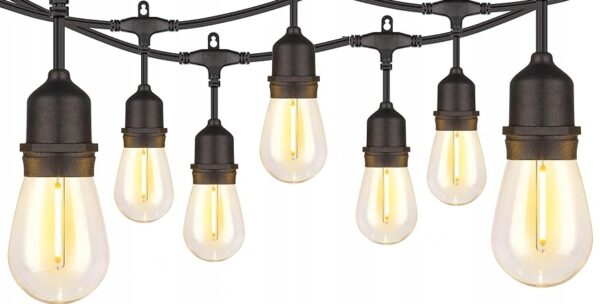Ghirlanda luminoasa decorativa pentru exterior, alimentare la priza, 10 metri, 10 becuri LED cu iluminare calda 3000K, IP 44 - imagine 5