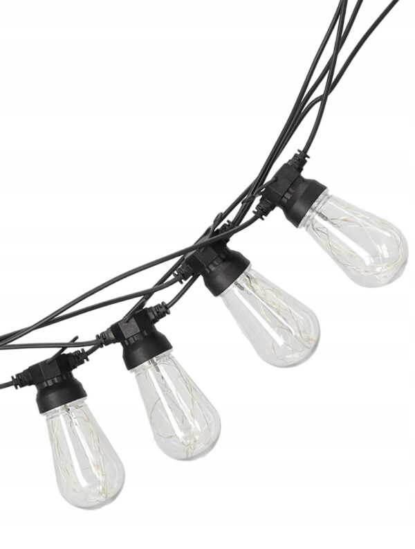 Ghirlanda luminoasa decorativa pentru exterior, alimentare la priza, 20 metri, 20 becuri LED cu iluminare calda 3000K, IP44 - imagine 3