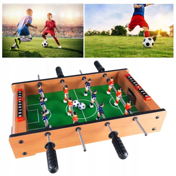 Joc fotbal de masa din lemn, cu contor goluri, 51x31x11 cm - imagine 5