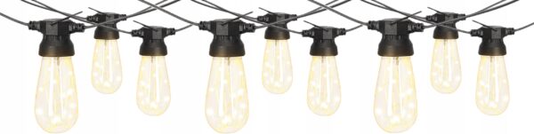 Ghirlanda luminoasa decorativa pentru exterior, alimentare la priza, 20 metri, 20 becuri LED cu iluminare calda 3000K, IP44 - imagine 4