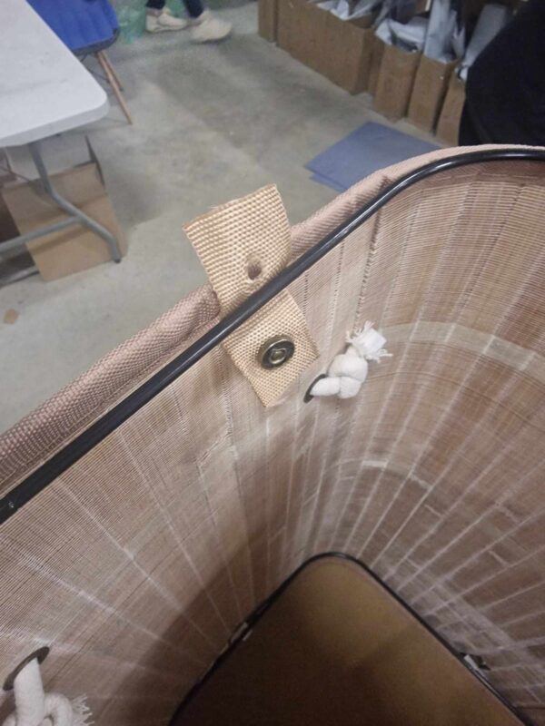 RESIGILAT: SONGMICS Cos de rufe din bambus, pliabil, cu captuseala detasabila lavabila, 72L, 40x30x60cm, natural - imagine 2