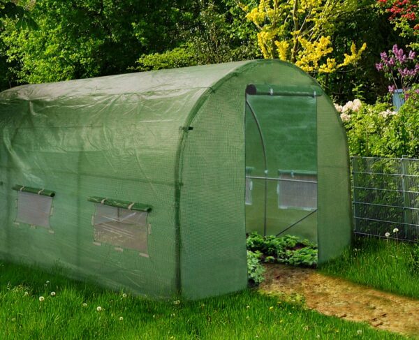 Folie pentru sera de gradina, 6x3 m, material PE 140 g/m, rezistenta la UV4, verde transparent - imagine 4