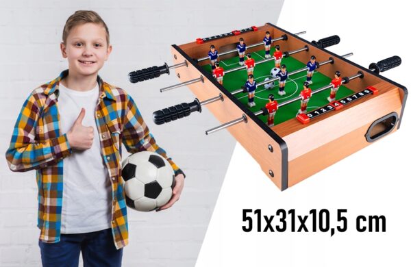 Joc fotbal de masa din lemn, cu contor goluri, 51x31x11 cm - imagine 6