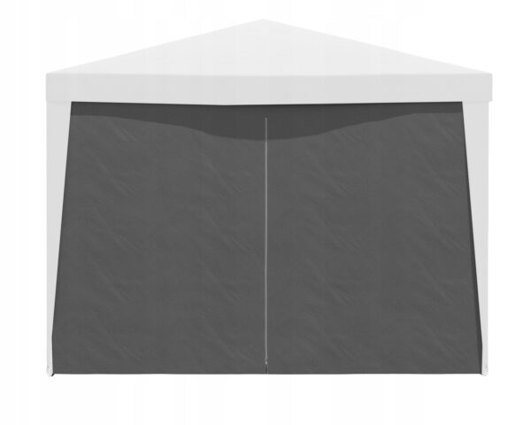 Pereti laterali pavilion 295x195 cm, set 4 bucati, cu ferestre si usa, PE impermeabil, gri - imagine 3