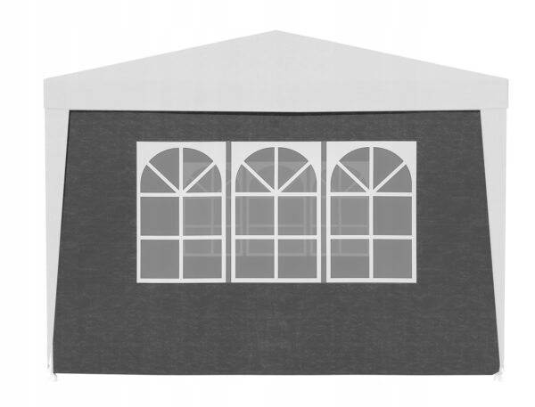 Pereti laterali pavilion 295x195 cm, set 4 bucati, cu ferestre si usa, PE impermeabil, gri - imagine 6