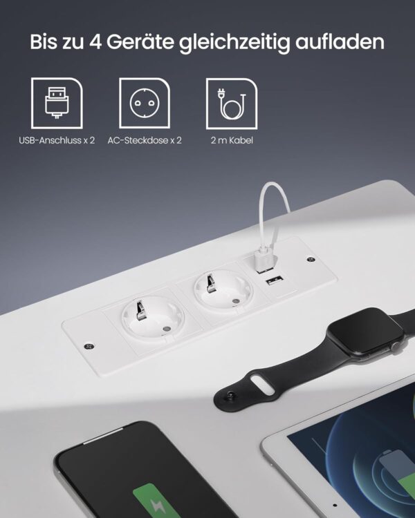 VASAGLE noptiera cu iluminare LED reglabila, 35x40x55 cm, 2 sertare, raft deschis, MDF si PAL, alb - imagine 5