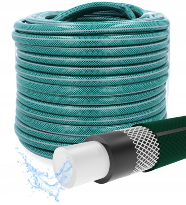 Furtun gradina armat Premium, 1/2" diametru, 20 m, protectie UV, 8 bar presiune, 4 straturi, verde - imagine 6