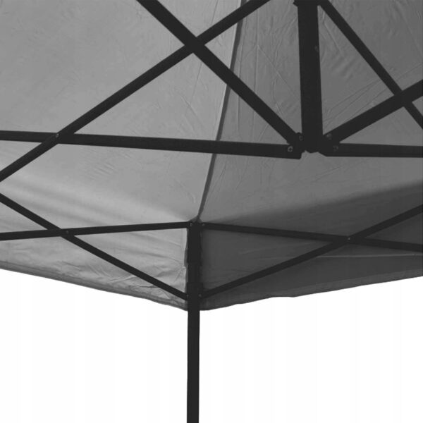 Cort tip pavilion cu 3 pereti laterali, structura solida otel si acoperis impermeabil PVC, 3x3 m cu inaltime reglabila, albastru - imagine 5
