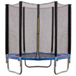 Trambulina cu plasa de protectie exterioara, 183 cm, 150 kg, albastru