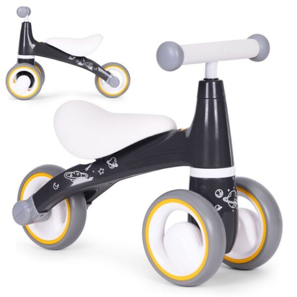 Mini bicicleta fara pedale, triciclu copii cu roti EVA, 50x22x39 cm, negru - imagine 2