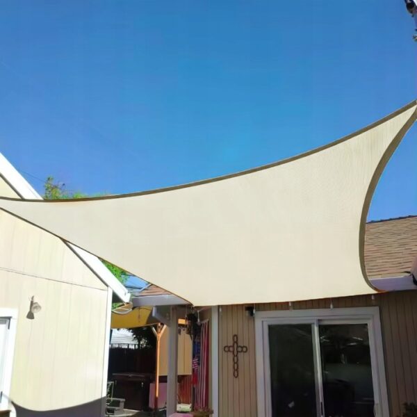 Prelata solara patrata 400x400 cm, impermeabila, protectie UV, poliester 180g/mp, bej - imagine 2