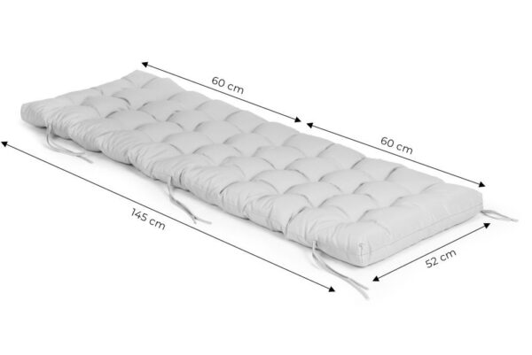 Perna sezlong 145x52 cm, impermeabila, cu snururi de prindere, textil rezistent, gri - imagine 6