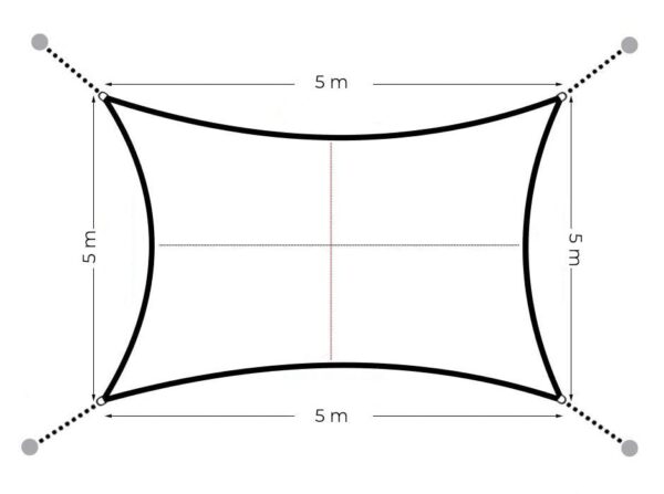 Prelata solara patrata 500x500 cm, impermeabila, protectie UV, poliester 180g/mp, bej - imagine 6