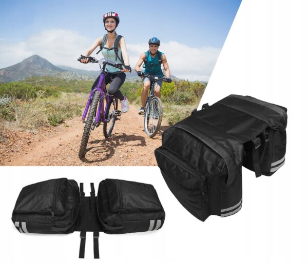 Geanta bicicleta spate 34x12x32 cm, 20L, poliester impermeabil, prindere pe portbagaj, negru - imagine 12