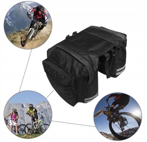 Geanta bicicleta spate 34x12x32 cm, 20L, poliester impermeabil, prindere pe portbagaj, negru - imagine 13