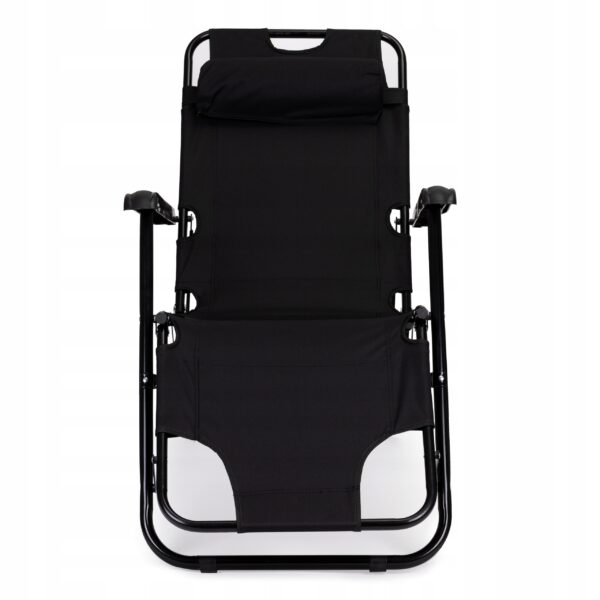 Sezlong pliabil 155x60x83 cm, 2 in 1 leagan extensibil, spatar reglabil, cadru metalic si perna impermeabila, gri - imagine 15