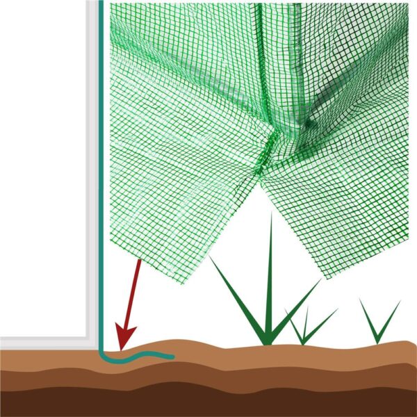 Folie inlocuire pentru sera 200x200x200 cm, PE 140g/mp cu plasa PP, UV4, 4 ferestre si usa cu fermoar, verde - imagine 15