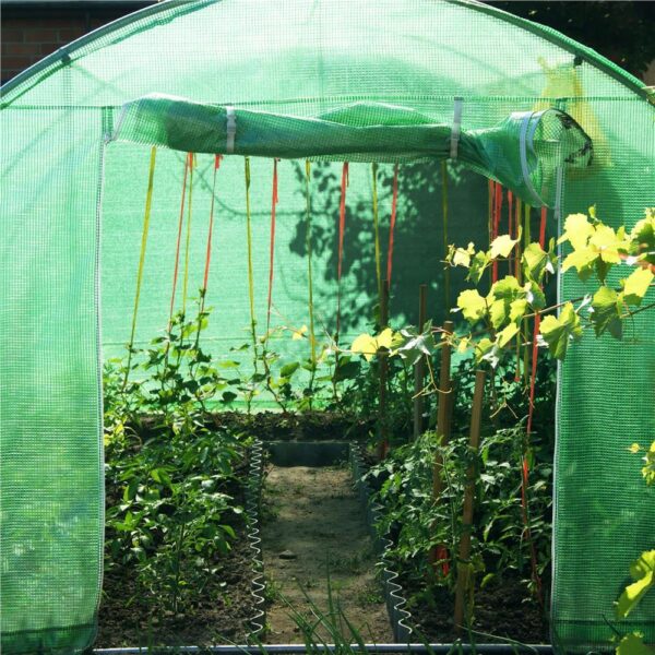 Folie inlocuire pentru sera 300x200x200 cm, PE 140g/mp cu plasa PP, UV4, 6 ferestre si usa cu fermoar, verde - imagine 18